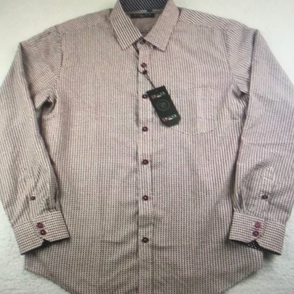 NWT CHUXX Dress Shirt Men’s Size Medium M Italian Design Long Sleeve Button - Picture 1 of 5